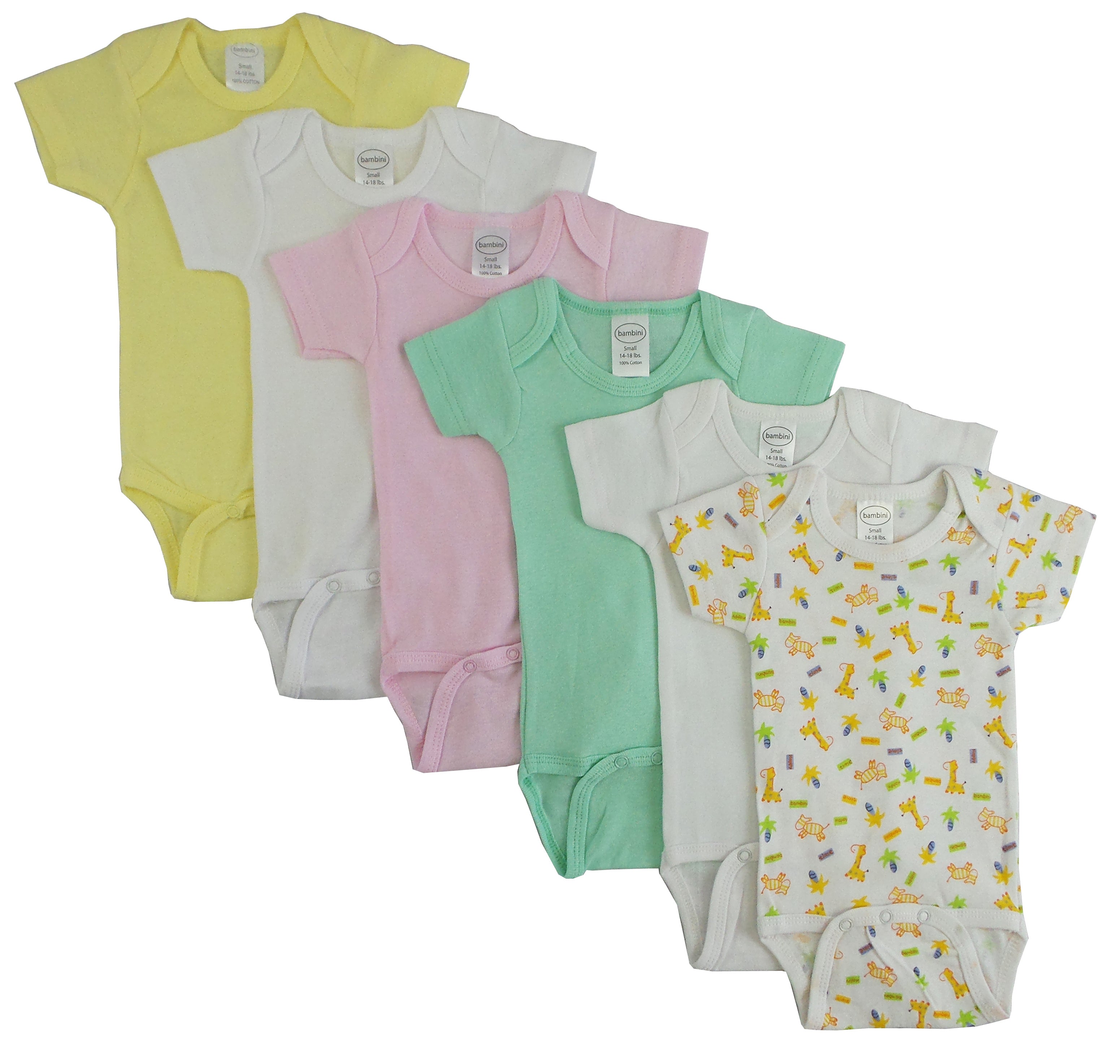 Pastel Girls Short Sleeve 6 Pack