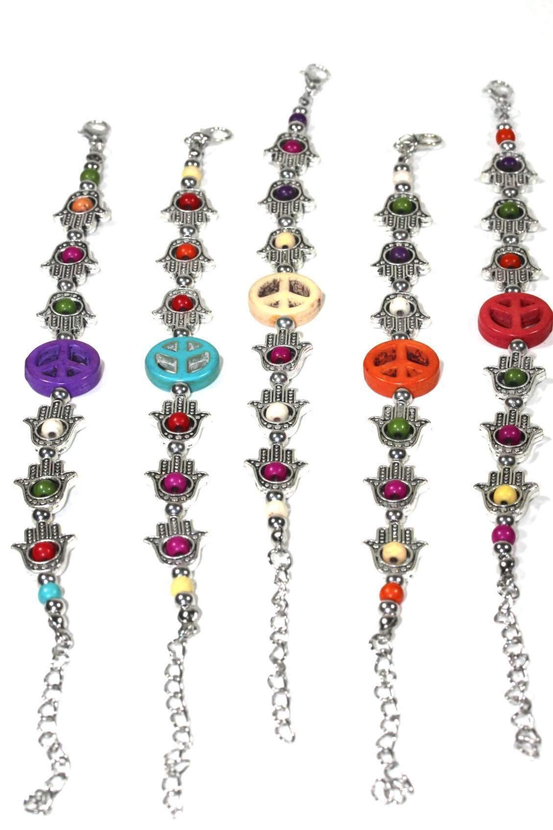 Hamsa Hands & Peace Bracelet