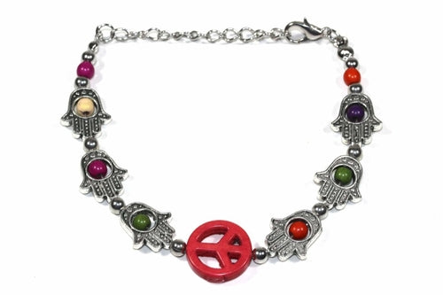 Hamsa Hands & Peace Bracelet