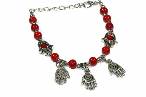 Hand Of Fatima Beaded Charm Bracelet