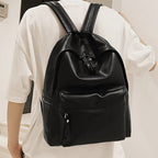 Stylish PU Leather Zip Backpack for Everyday Use