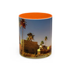 Desert Oasis Accent Coffee Mug – Palm Trees & Sunset Scenic Ceramic Mug (11/15oz)