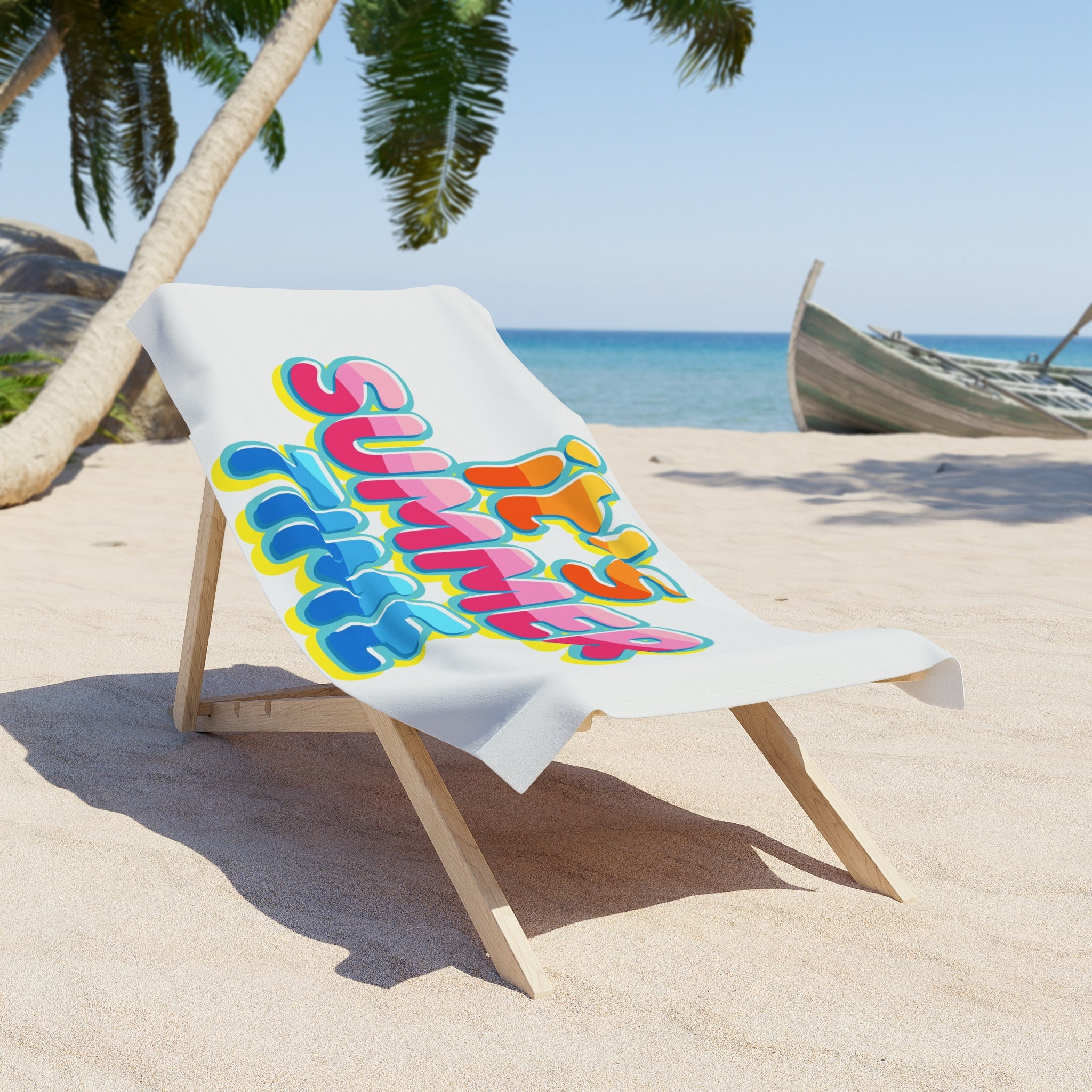It's Summer Time Beach Towel — Colorful Retro Pool & Beach Towel