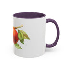 Apple Branch Accent Coffee Mug — Watercolor Fruit Kitchen Mug (11/15oz)
