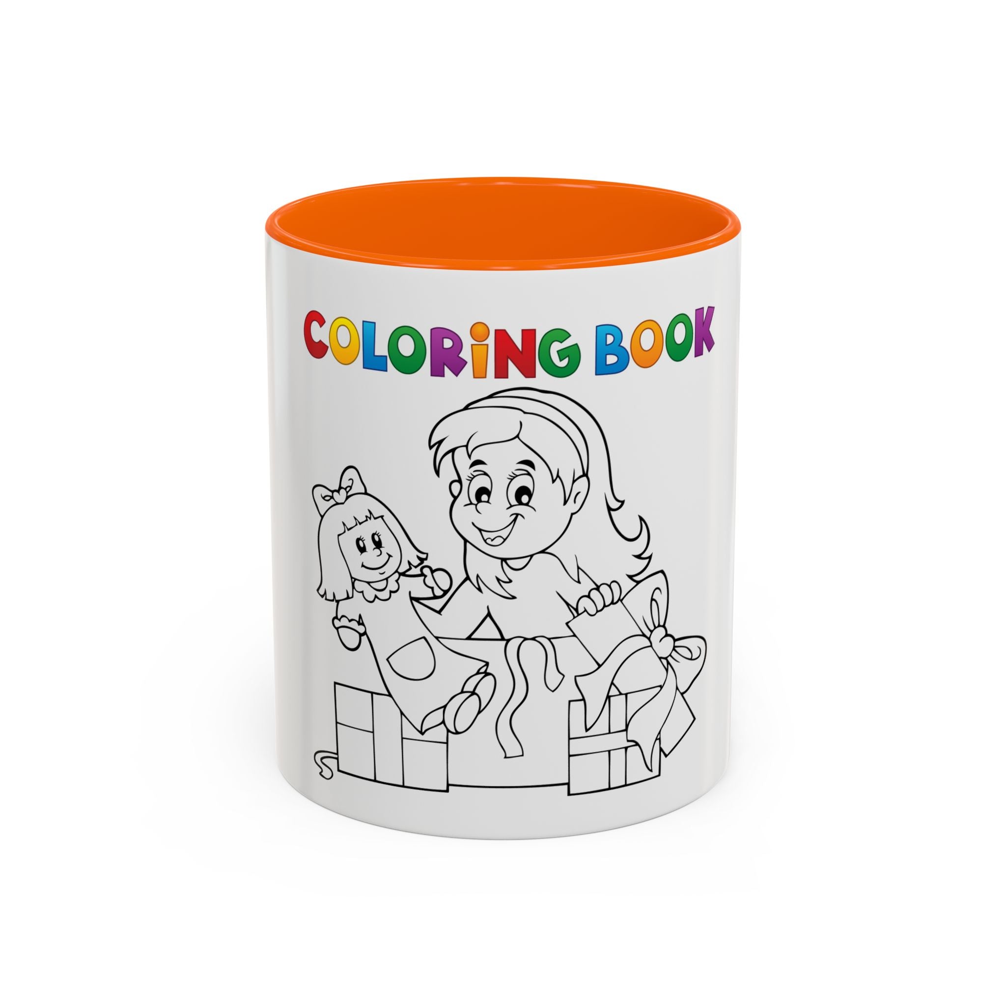 Coloring Book Coffee Mug — Kids Holiday Coloring Design (11/15oz Accent Mug)