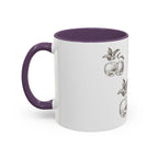 Botanical Apple Accent Coffee Mug — Vintage Fruit Sketch Ceramic Mug (11/15 oz)