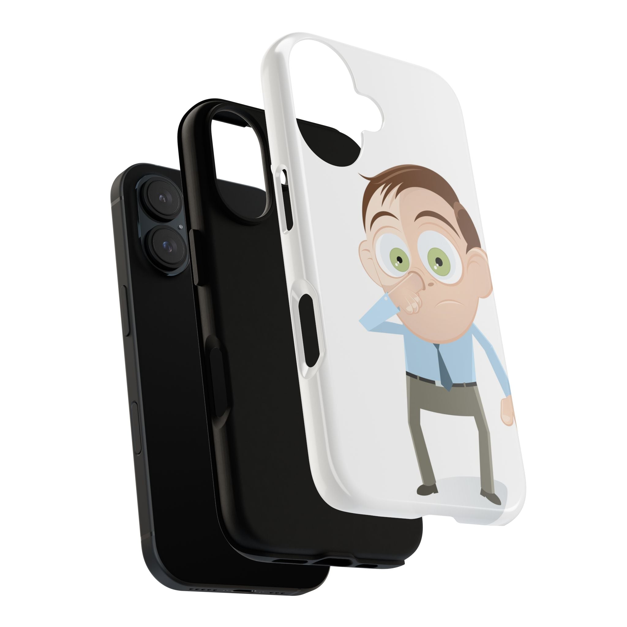 Funny Cartoon Guy Phone Case – Humorous Nose-Picking Character Protective Cover