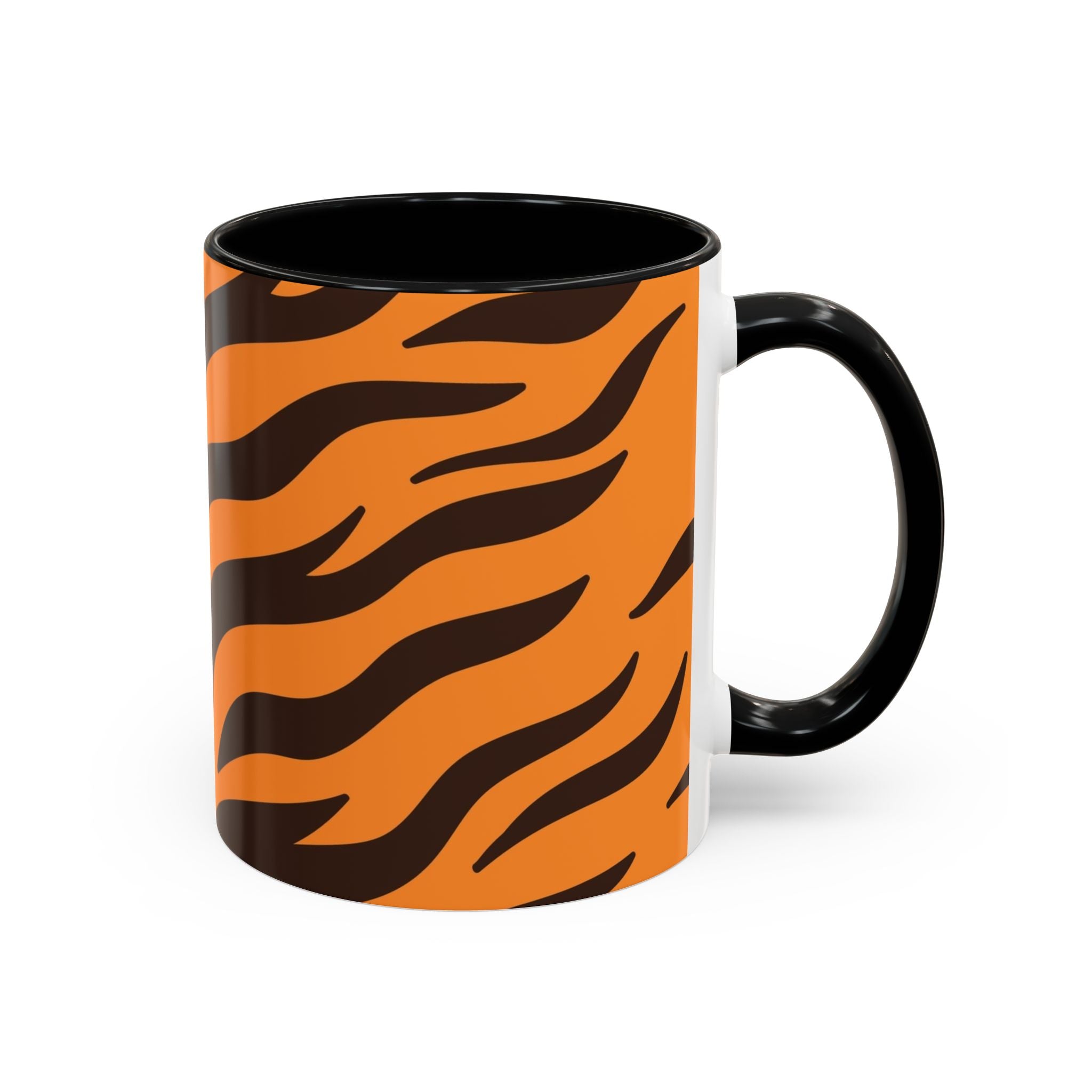 Tiger Stripe Accent Coffee Mug – Orange & Black Animal Print