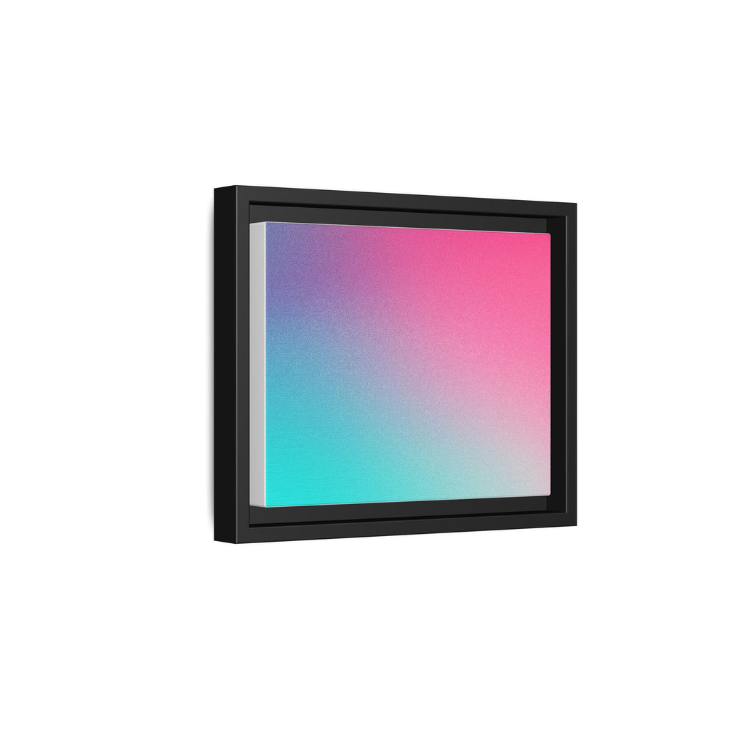 Framed Gradient Canvas Wall Art — Pink to Aqua Ombre Matte Print