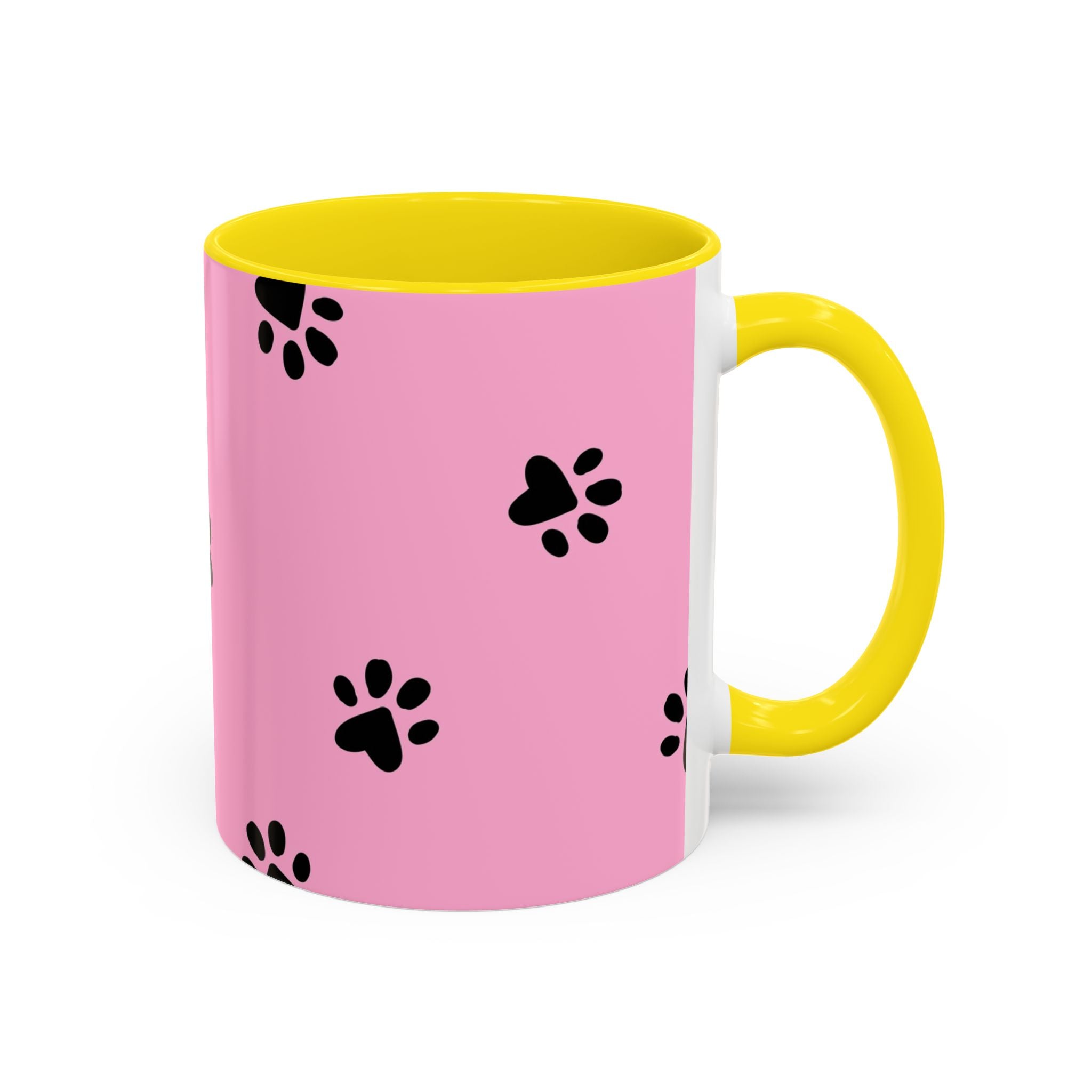 Pink Paw Print Coffee Mug – Cute Pet Lover Accent Mug (11/15oz)