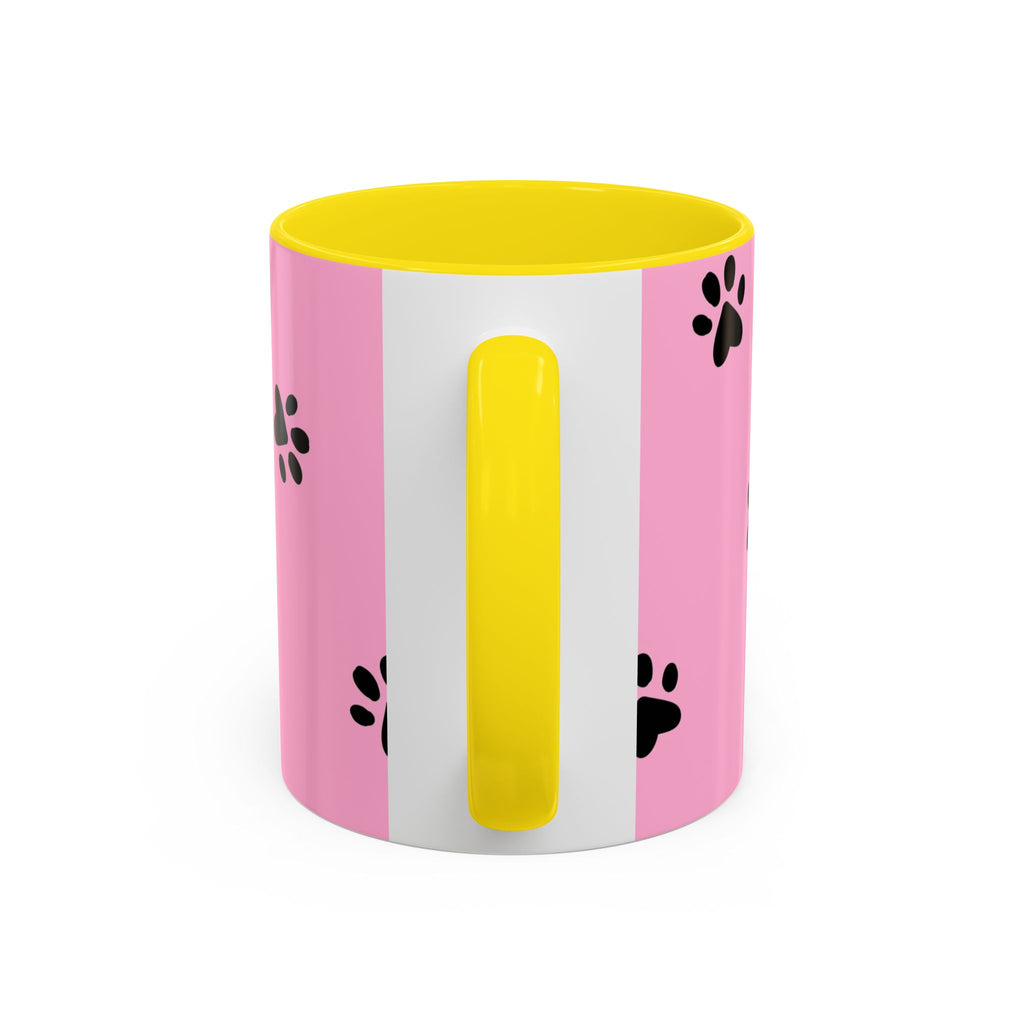 Pink Paw Print Coffee Mug – Cute Pet Lover Accent Mug (11/15oz)