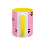 Pink Paw Print Coffee Mug – Cute Pet Lover Accent Mug (11/15oz)