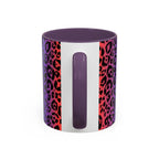 Rainbow Leopard Accent Coffee Mug — Colorful Animal Print 11/15oz