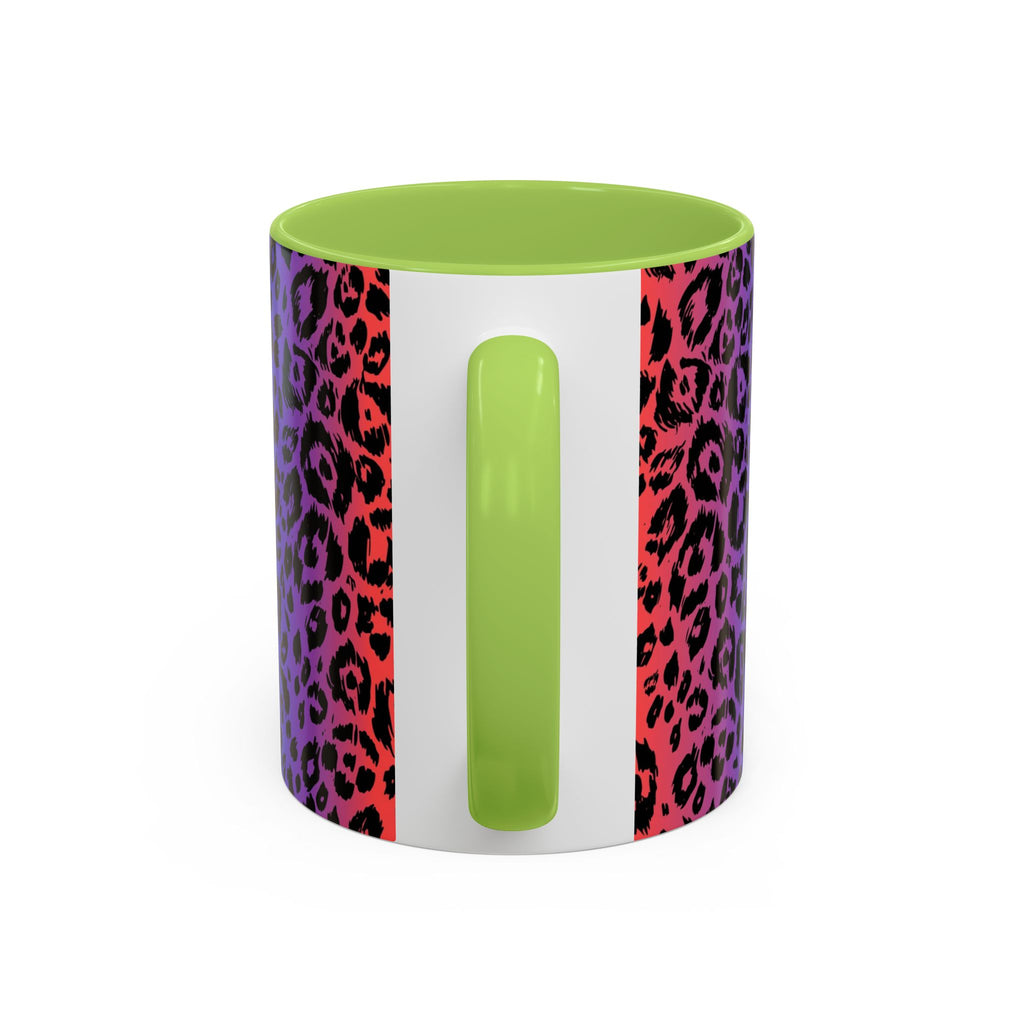 Rainbow Leopard Accent Coffee Mug — Colorful Animal Print 11/15oz