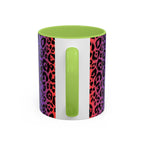 Rainbow Leopard Accent Coffee Mug — Colorful Animal Print 11/15oz