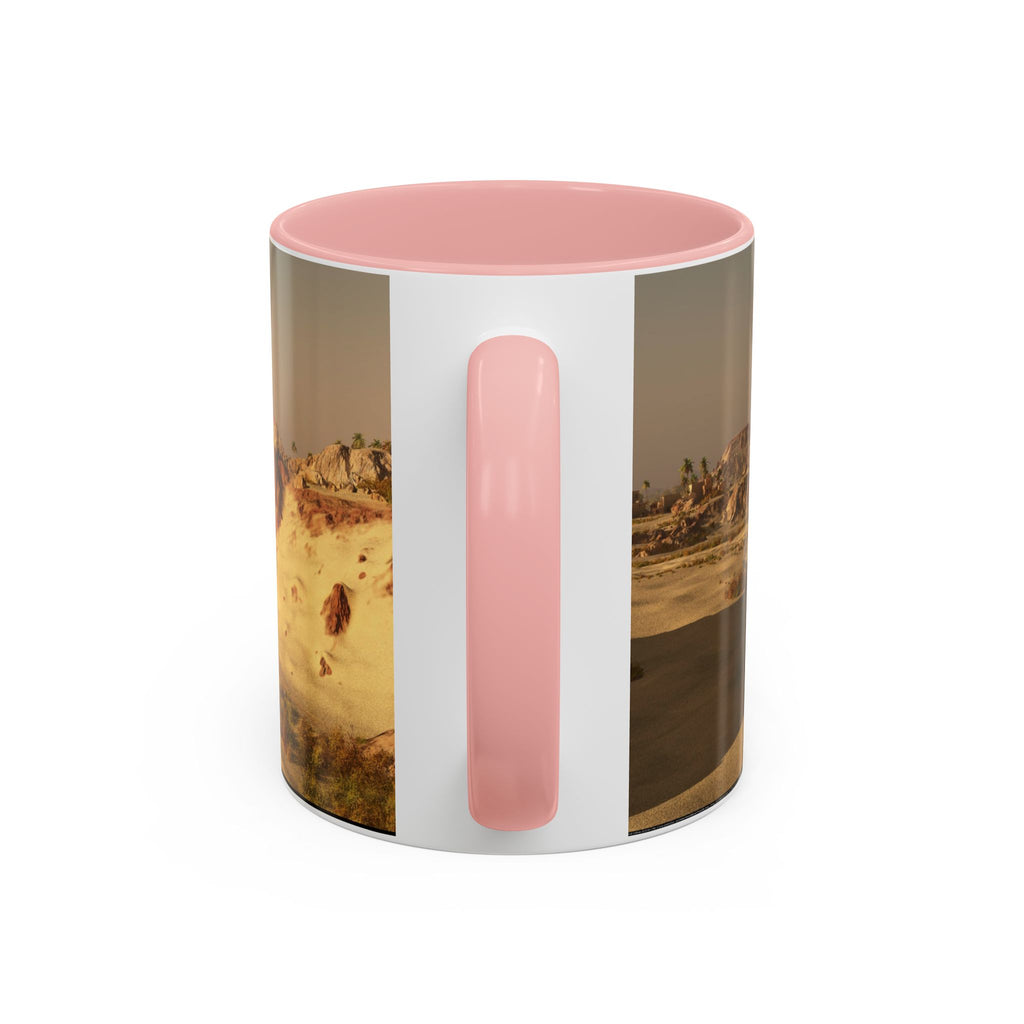 Desert Oasis Coffee Mug — Palm Trees & Sunset Scenic Accent Mug