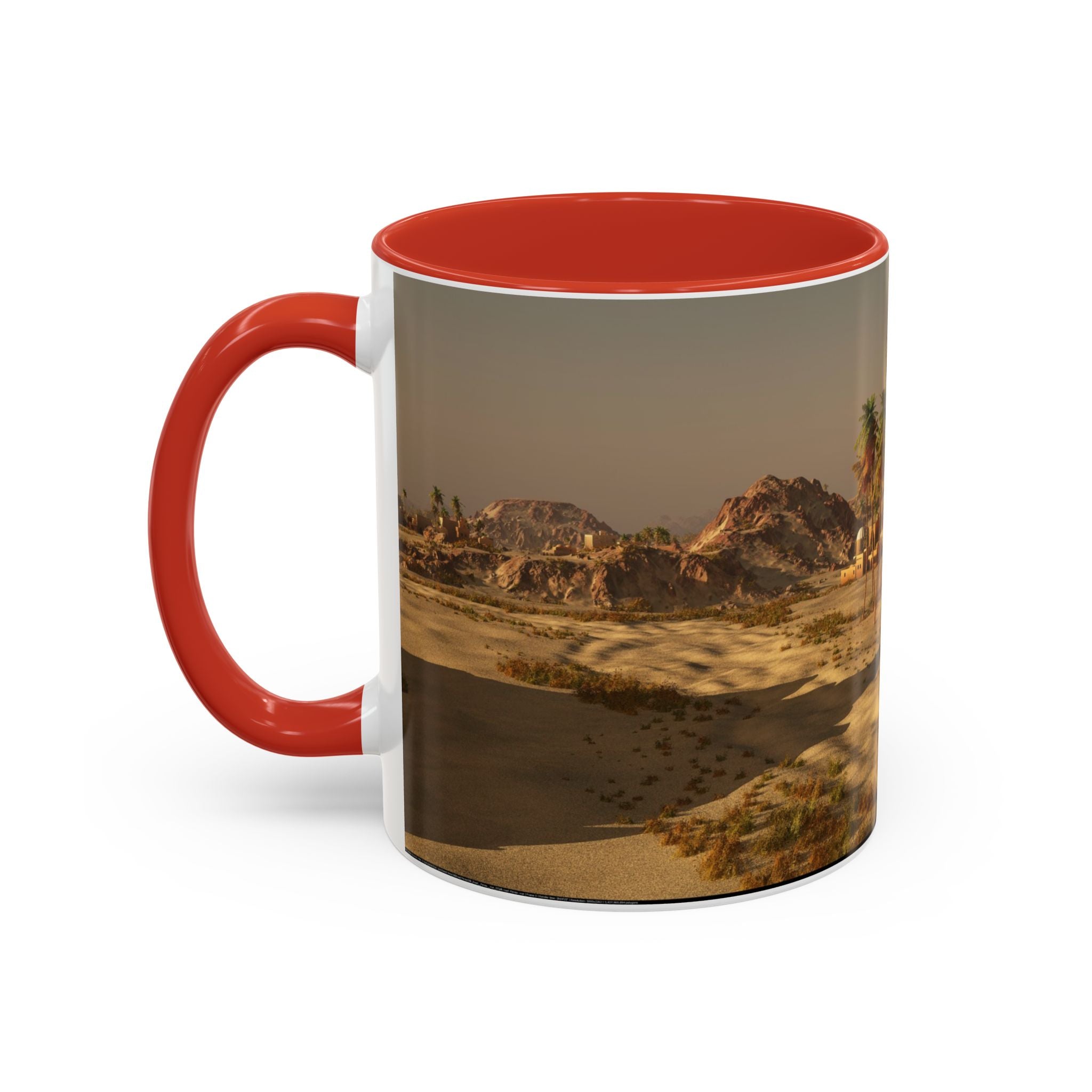 Desert Oasis Coffee Mug — Palm Trees & Sunset Scenic Accent Mug