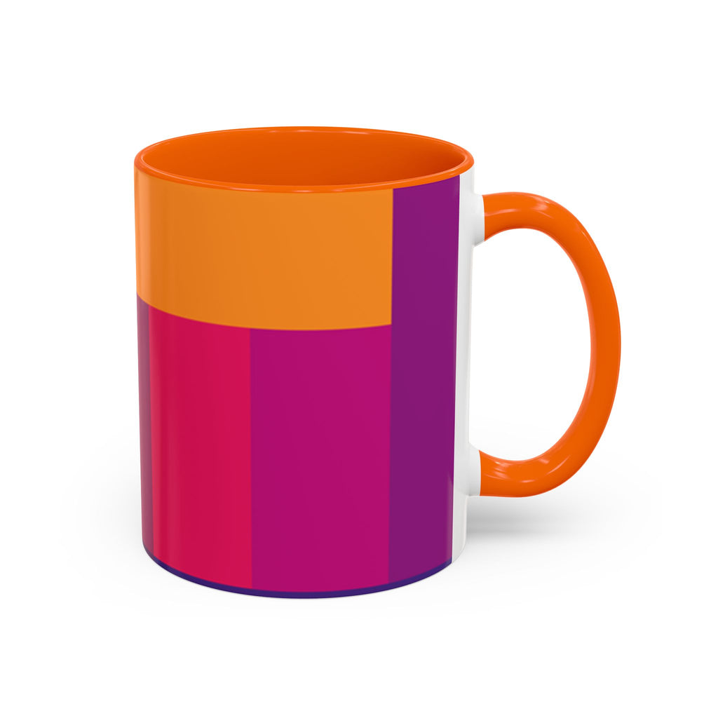 Color Block Accent Coffee Mug — Bright Geometric Pattern