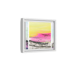 Abstract Sunrise Landscape Matte Canvas Framed Wall Art — Pink & Yellow Modern Home Decor