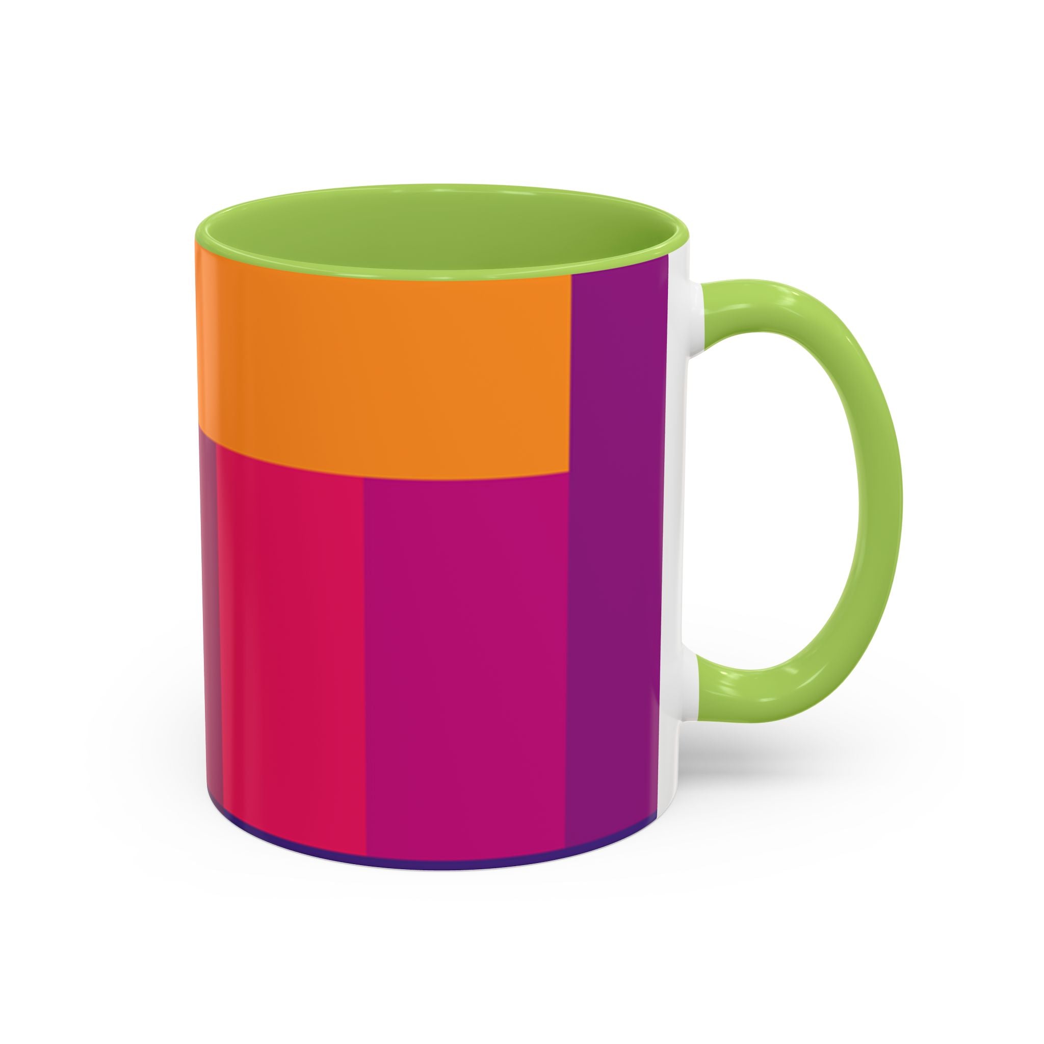 Color Block Accent Coffee Mug — Bright Geometric Pattern
