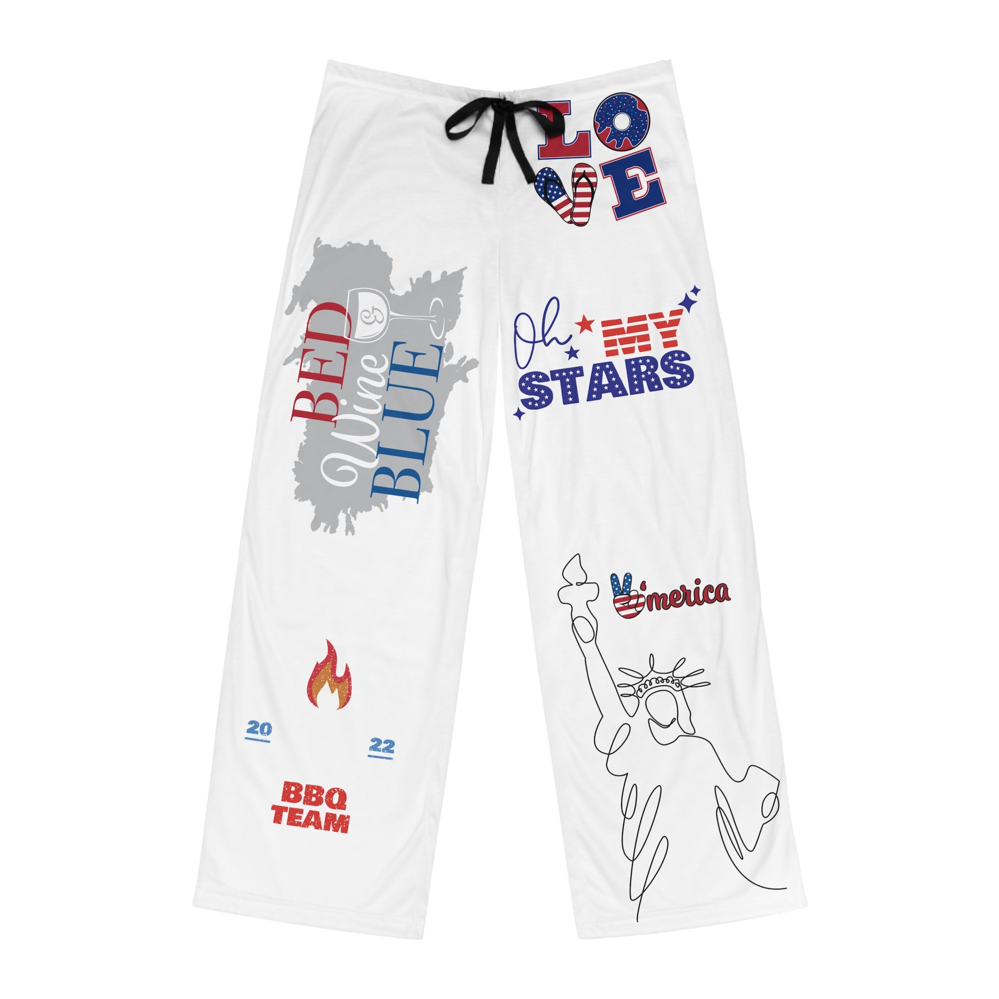 Patriotic "Red White Blue" Men's Pajama Pants – USA Statue of Liberty BBQ Team Lounge Pants