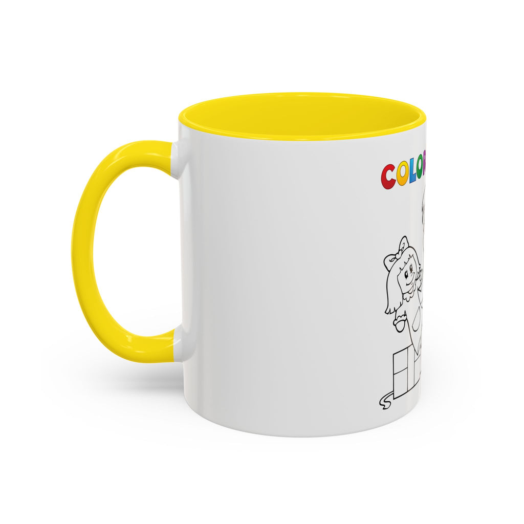 Coloring Book Coffee Mug — Kids Holiday Coloring Design (11/15oz Accent Mug)