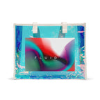 Holographic Beach Tote Bag – 'FLUID' Iridescent Clear Beach Bag