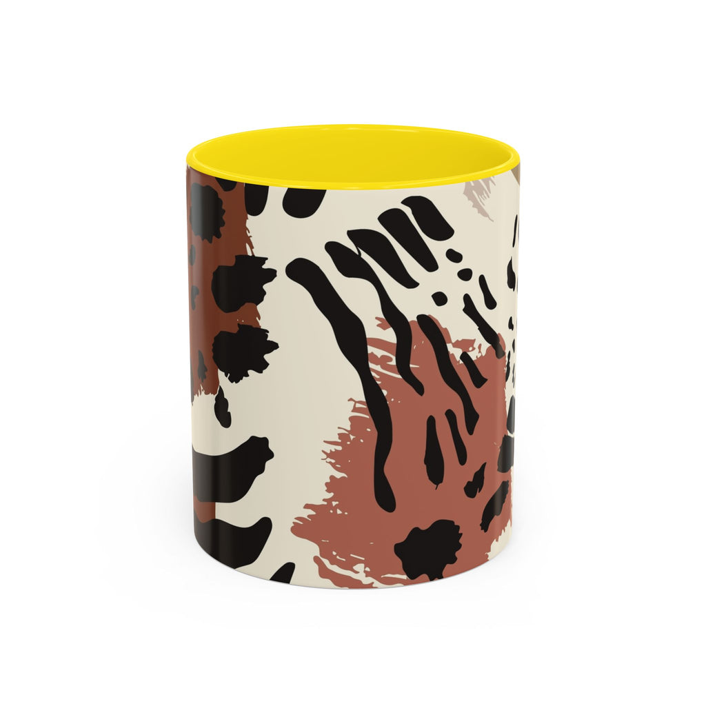 Rustic Leopard Accent Coffee Mug — Animal Print Ceramic Mug (11/15oz)