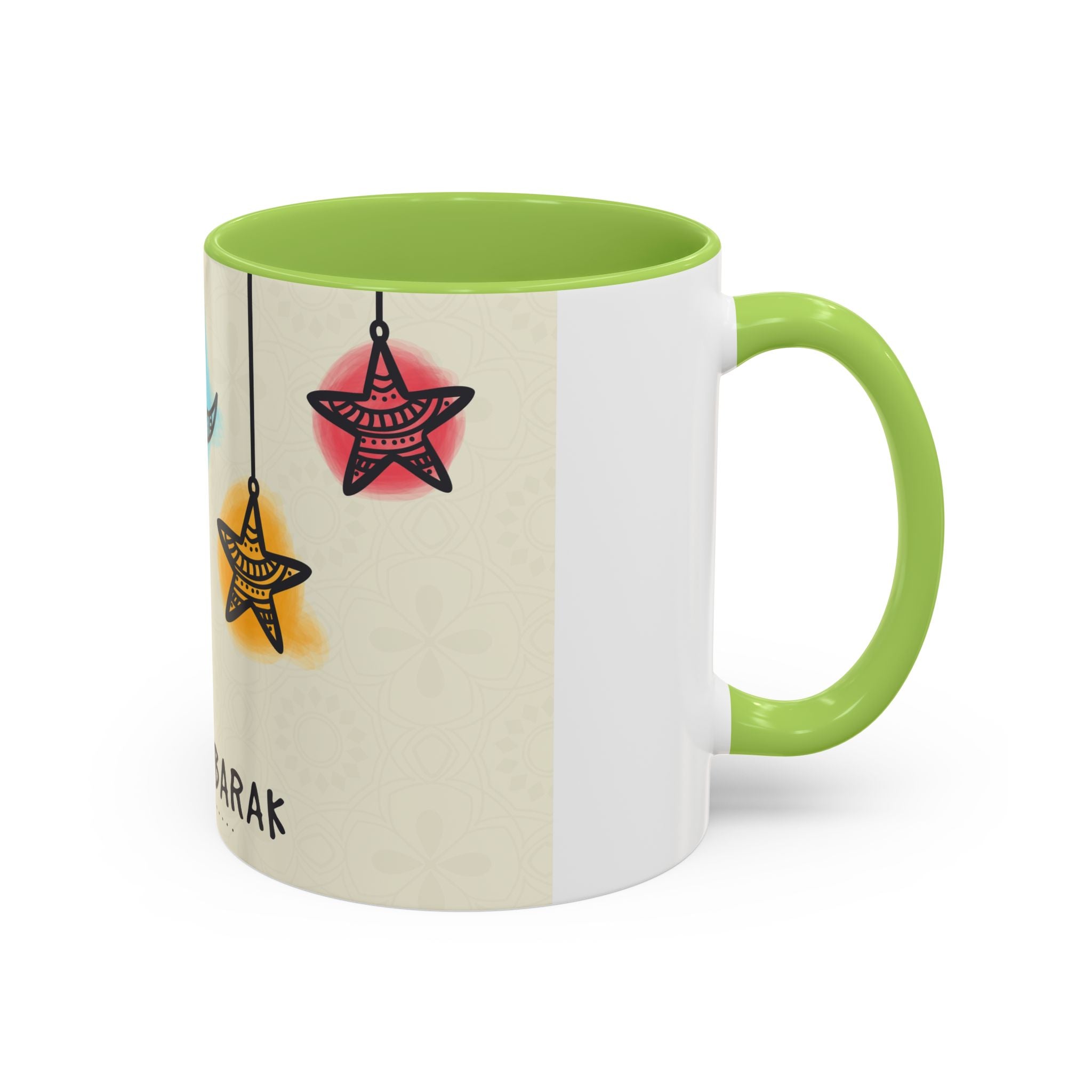 Eid Mubarak Accent Coffee Mug — Festive Crescent & Star Design (11/15 oz)