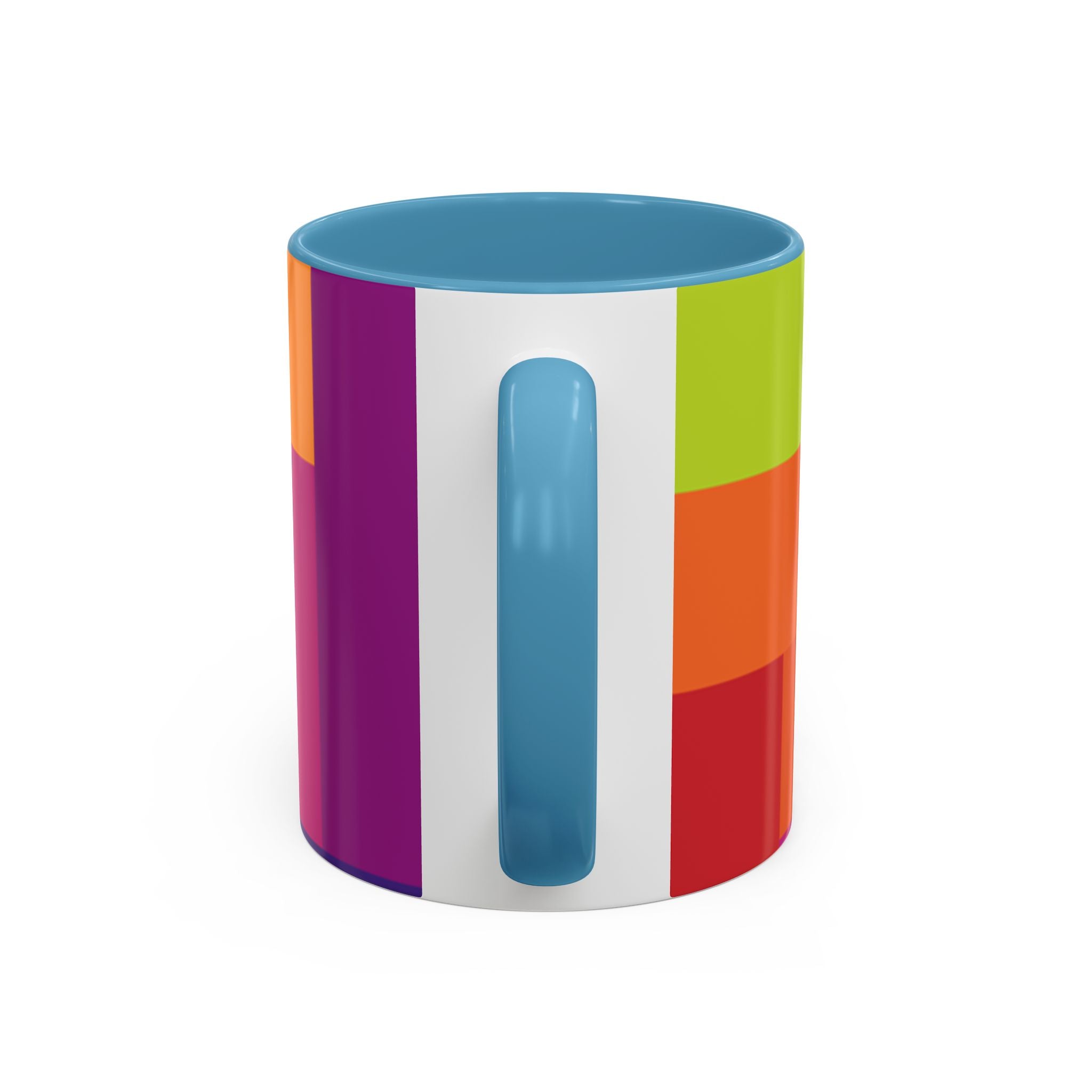 Color Block Accent Coffee Mug — Bright Geometric Pattern