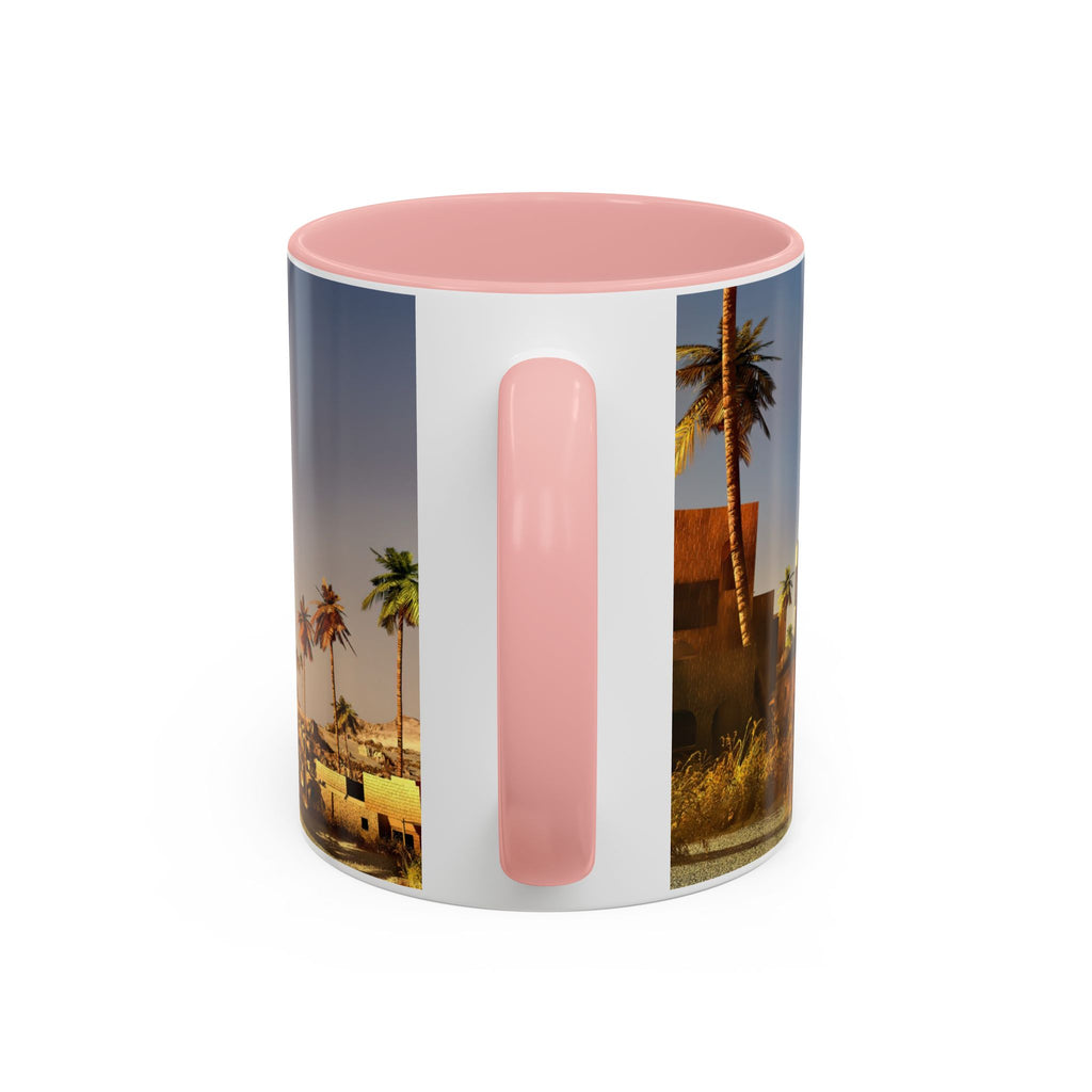 Desert Oasis Accent Coffee Mug – Palm Trees & Sunset Scenic Ceramic Mug (11/15oz)