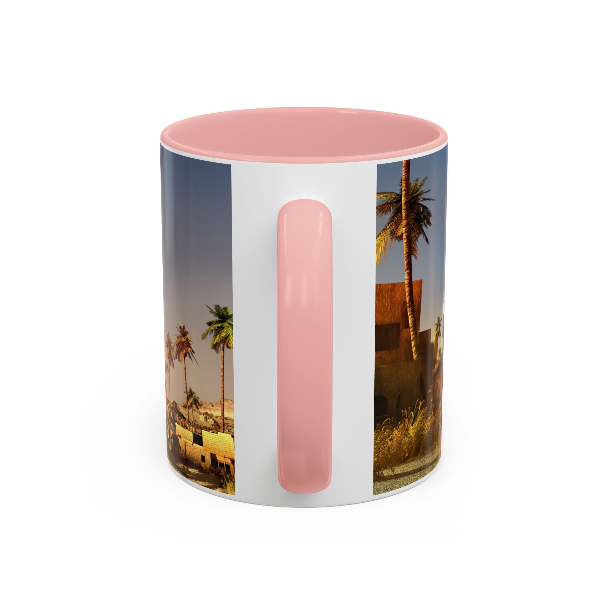 Desert Oasis Accent Coffee Mug – Palm Trees & Sunset Scenic Ceramic Mug (11/15oz)