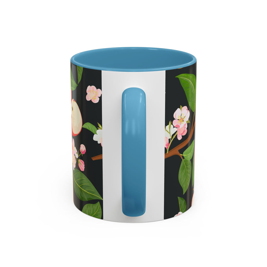 Apple Blossom Accent Coffee Mug – Floral Fruit Ceramic Mug (11/15oz)