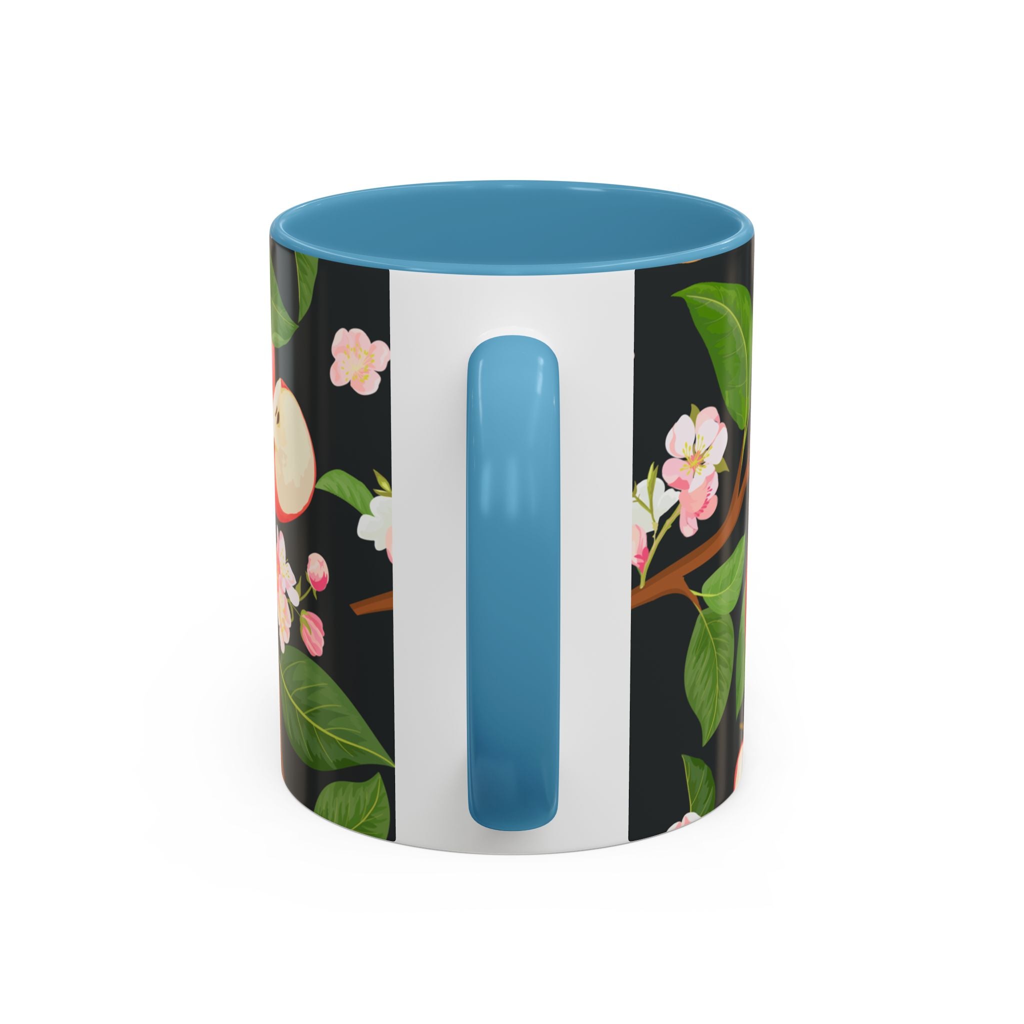 Apple Blossom Accent Coffee Mug – Floral Fruit Ceramic Mug (11/15oz)
