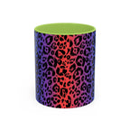 Rainbow Leopard Accent Coffee Mug — Colorful Animal Print 11/15oz