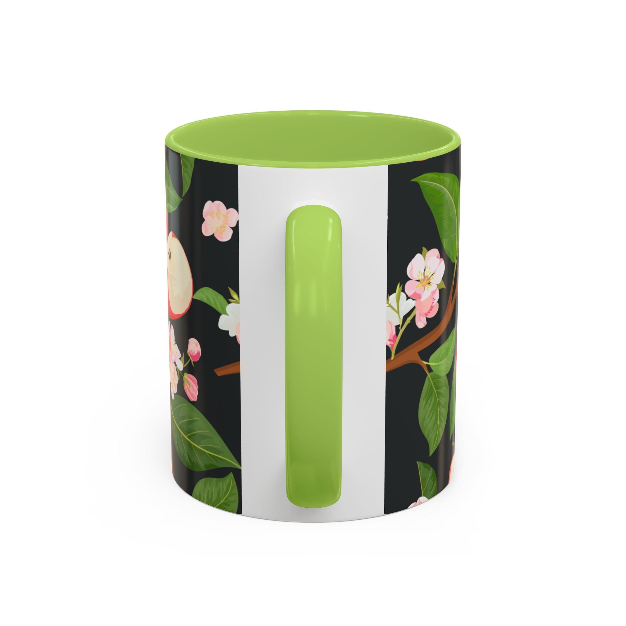 Apple Blossom Accent Coffee Mug – Floral Fruit Ceramic Mug (11/15oz)