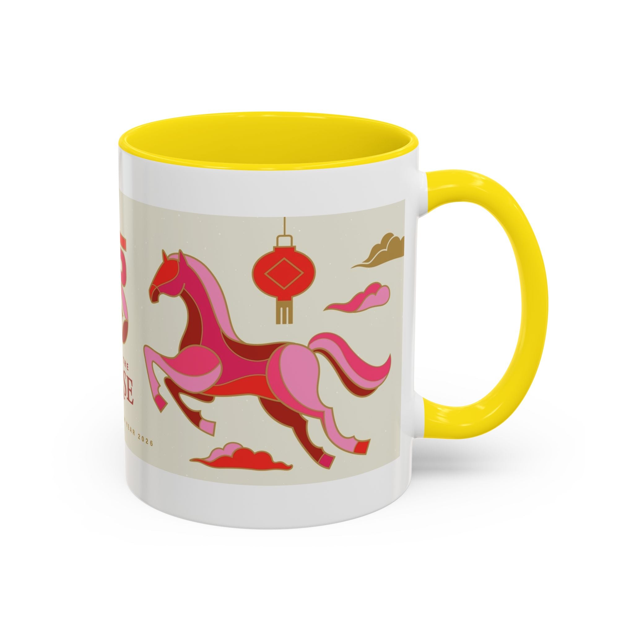 Year of the Horse Accent Coffee Mug — Chinese New Year Lucky Horse Design (11/15oz)