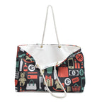 Love You Pattern Weekender Bag | Hearts, Flowers, Gifts, Makeup Icons