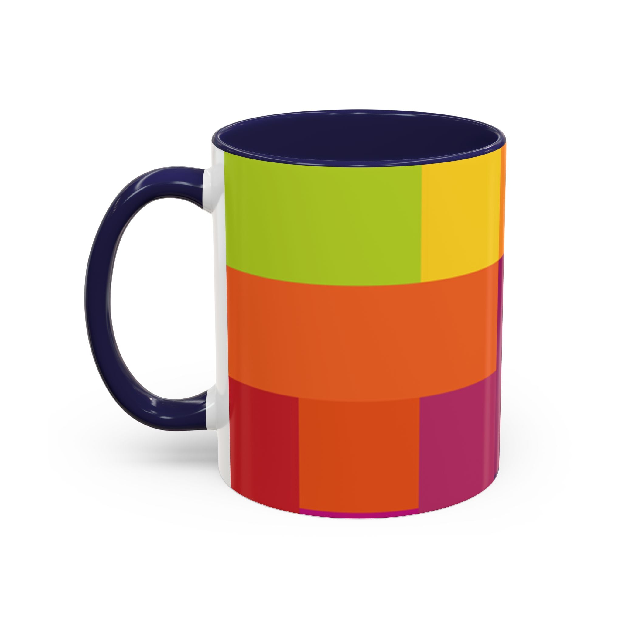 Color Block Accent Coffee Mug — Bright Geometric Pattern