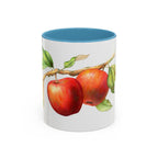 Apple Branch Accent Coffee Mug — Watercolor Fruit Kitchen Mug (11/15oz)