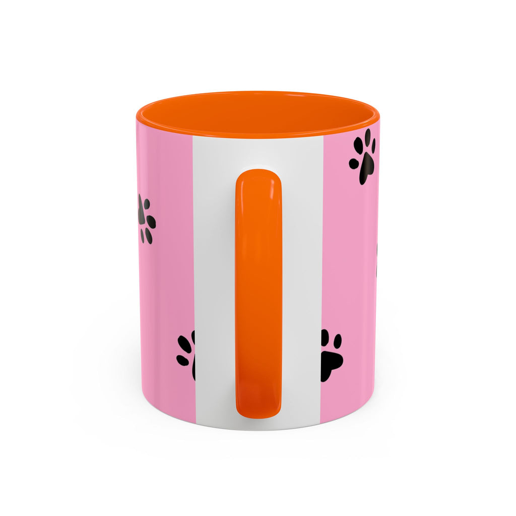 Pink Paw Print Coffee Mug – Cute Pet Lover Accent Mug (11/15oz)