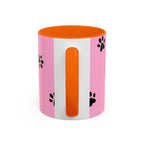 Pink Paw Print Coffee Mug – Cute Pet Lover Accent Mug (11/15oz)