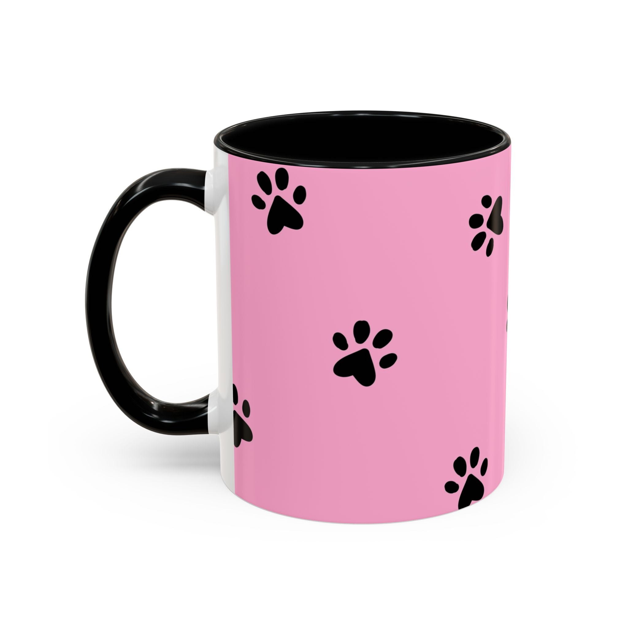 Pink Paw Print Coffee Mug – Cute Pet Lover Accent Mug (11/15oz)