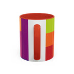 Color Block Accent Coffee Mug — Bright Geometric Pattern