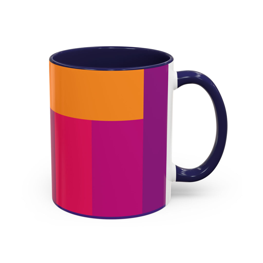 Color Block Accent Coffee Mug — Bright Geometric Pattern