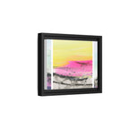 Abstract Sunrise Landscape Matte Canvas Framed Wall Art — Pink & Yellow Modern Home Decor