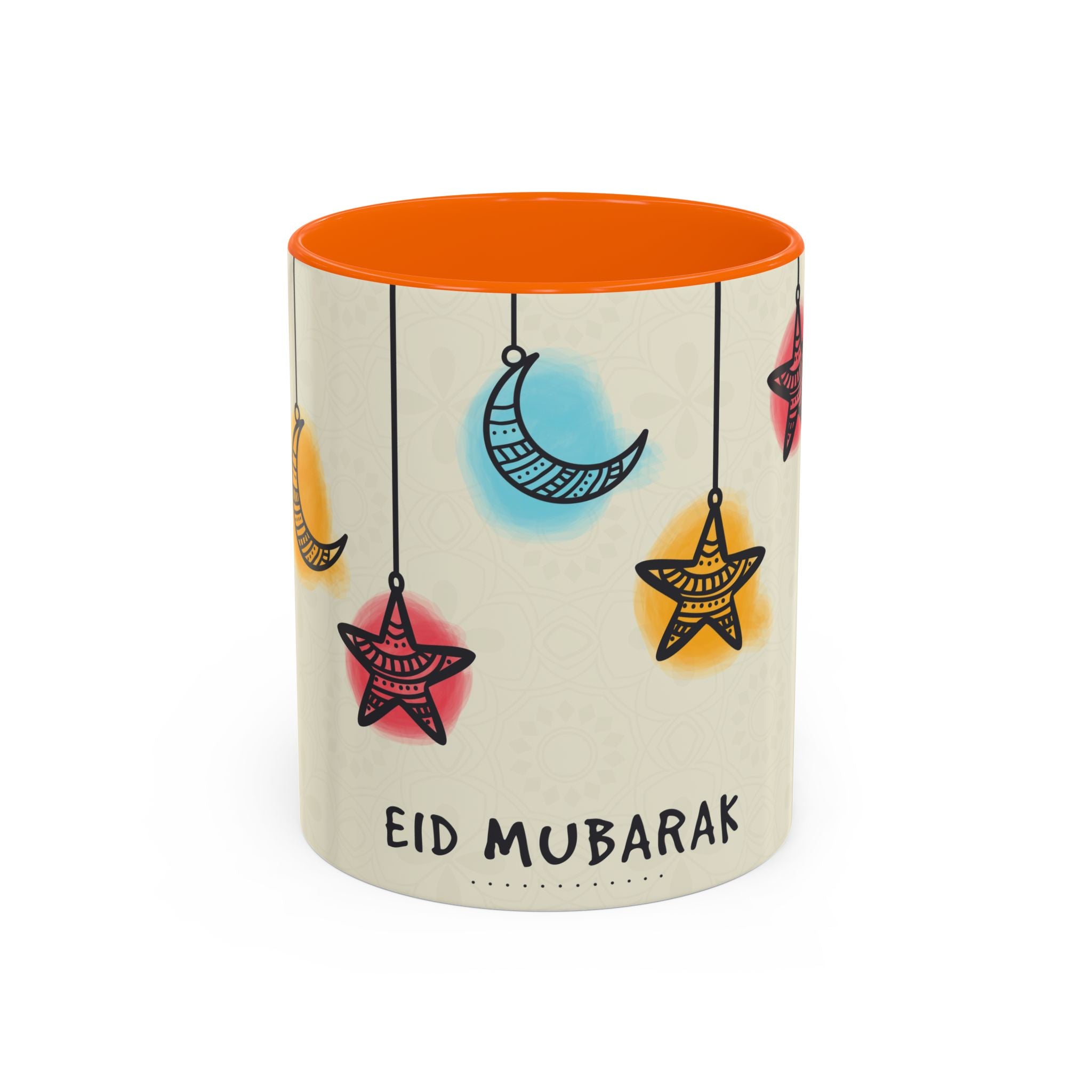 Eid Mubarak Accent Coffee Mug — Festive Crescent & Star Design (11/15 oz)