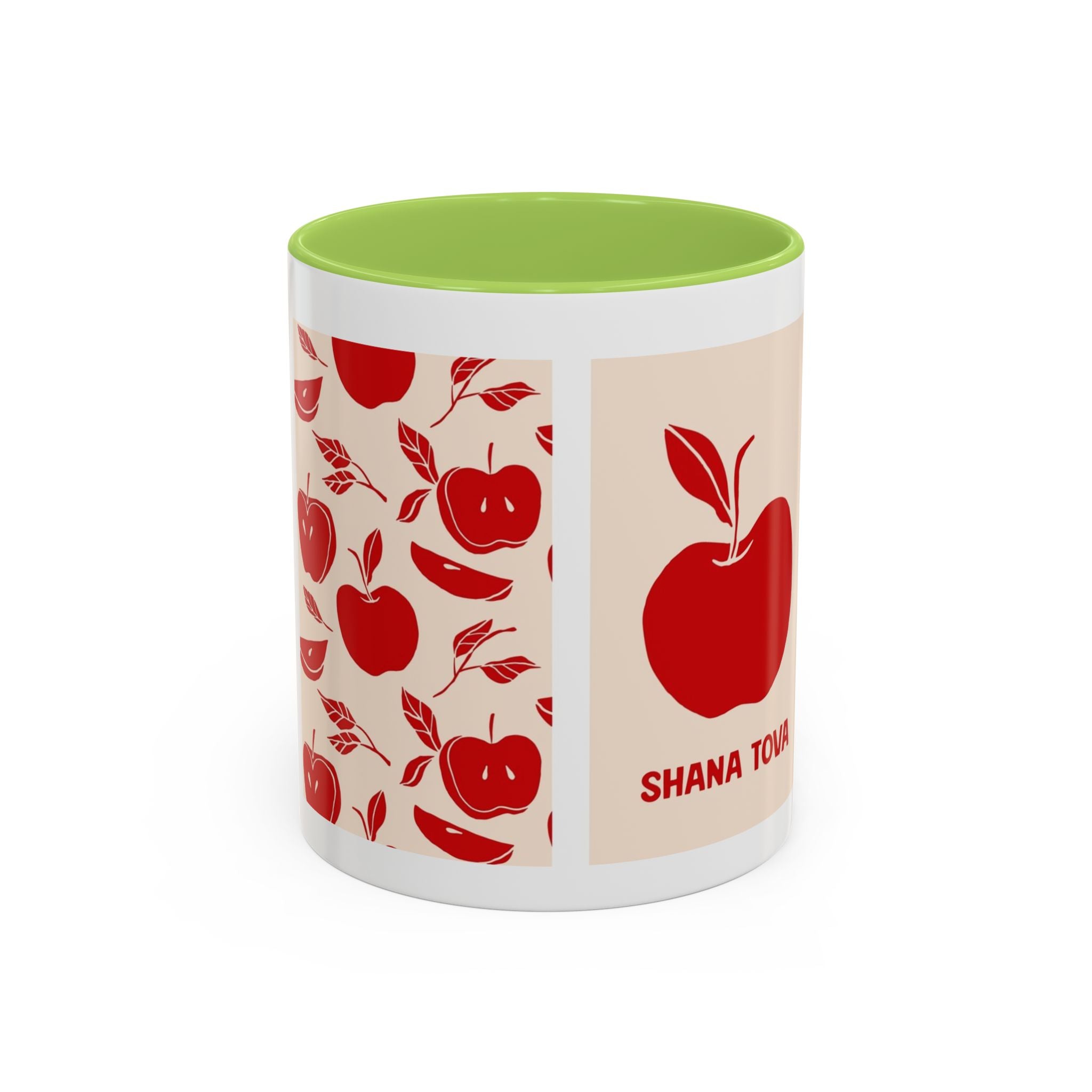 Rosh Hashanah Apple Accent Coffee Mug — 'Shana Tova' Holiday Morning Mug