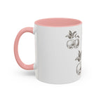 Botanical Apple Accent Coffee Mug — Vintage Fruit Sketch Ceramic Mug (11/15 oz)