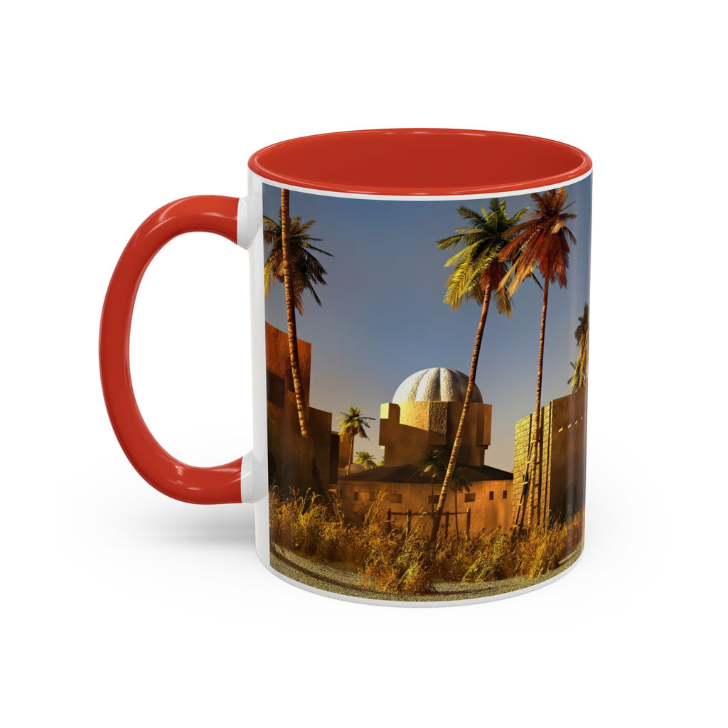 Desert Oasis Accent Coffee Mug – Palm Trees & Sunset Scenic Ceramic Mug (11/15oz)